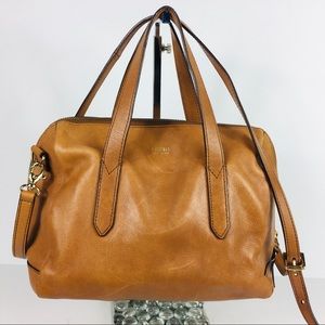 Fossil Sidney brown leather satchel